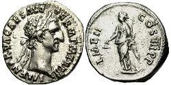 1 Денарий Римская империя (27BC-395) Серебро Нерва (30- 98)