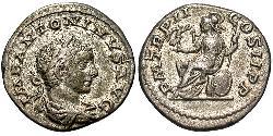 1 Денарий Римская империя (27BC-395) Серебро Гелиогабал (203-222)