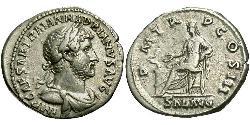 1 Денарий Римская империя (27BC-395) Серебро Адриан (76 - 138) 
