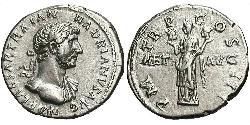 1 Денарий Римская империя (27BC-395) Серебро Адриан (76 - 138) 