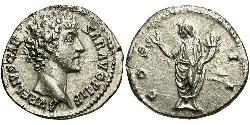 1 Денарий Римская империя (27BC-395) Серебро Марк Аврелий (121-180)