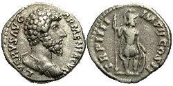 1 Денарий Римская империя (27BC-395) Серебро Луций Вер (130-169)