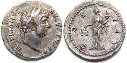 1 Денарий Римская империя (27BC-395) Серебро Адриан (76 - 138) 