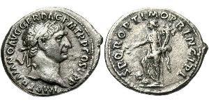 1 Денарий Римская империя (27BC-395) Серебро Траян (53-117)