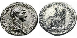 1 Денарий Римская империя (27BC-395) Серебро Траян (53-117)