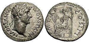 1 Денарий Римская империя (27BC-395) Серебро Адриан (76 - 138) 