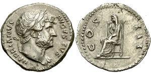 1 Денарий Римская империя (27BC-395) Серебро Адриан (76 - 138) 