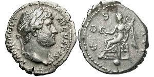 1 Денарий Римская империя (27BC-395) Серебро Адриан (76 - 138) 