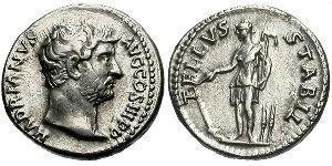 1 Денарий Римская империя (27BC-395) Серебро Адриан (76 - 138) 