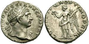 1 Денарий Римская империя (27BC-395) Серебро Траян (53-117)