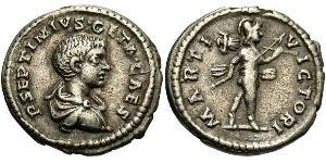1 Денарий Римская империя (27BC-395) Серебро Гета (189-211)
