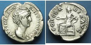 1 Денарий Римская империя (27BC-395) Серебро Фаустина Старшая(105-141)