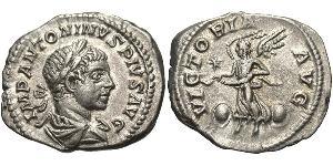 1 Денарий Римская империя (27BC-395) Серебро Гелиогабал (203-222)