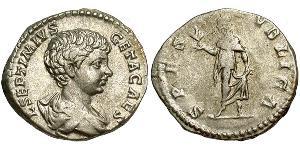 1 Денарий Римская империя (27BC-395) Серебро Гета (189-211)