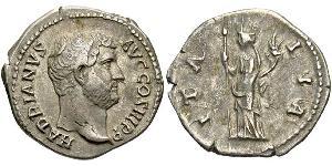 1 Денарий Римская империя (27BC-395) Серебро Адриан (76 - 138) 