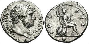 1 Денарий Римская империя (27BC-395) Серебро Адриан (76 - 138) 