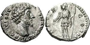 1 Денарий Римская империя (27BC-395) Серебро Марк Аврелий (121-180)