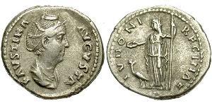 1 Денарий Римская империя (27BC-395) Серебро Фаустина Старшая(105-141)