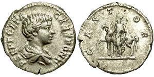1 Денарий Римская империя (27BC-395) Серебро Гета (189-211)