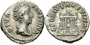 1 Денарий Римская империя (27BC-395) Серебро Фаустина Старшая(105-141)