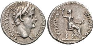 1 Денарий Римская империя (27BC-395) Серебро Тиберий Клавдий Нерон (42 BC-37)