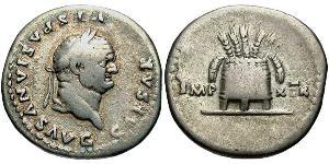 1 Денарий Римская империя (27BC-395) Серебро Веспасиан (9-79)