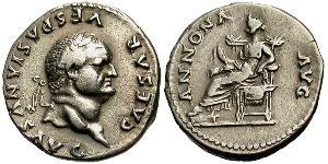 1 Денарий Римская империя (27BC-395) Серебро Веспасиан (9-79)
