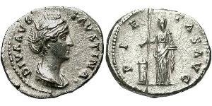 1 Денарий Римская империя (27BC-395) Серебро Фаустина Старшая(105-141)