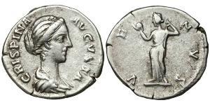 1 Денарий Римская империя (27BC-395) Серебро Брутия Криспина (164-187)