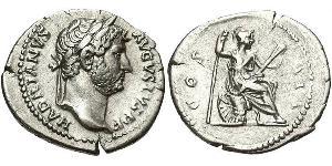 1 Денарий Римская империя (27BC-395) Серебро Адриан (76 - 138) 