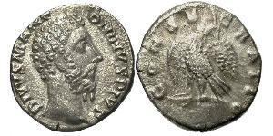 1 Денарий Римская империя (27BC-395) Серебро Марк Аврелий (121-180)