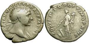 1 Денарий Римская империя (27BC-395) Серебро Траян (53-117)