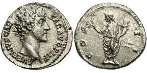 1 Денарий Римская империя (27BC-395) Серебро Марк Аврелий (121-180)
