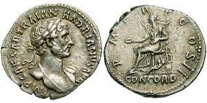 1 Денарий Римская империя (27BC-395) Серебро Адриан (76 - 138) 