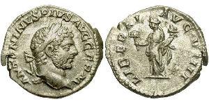 1 Денарий Римская империя (27BC-395) Серебро Каракалла (188-217)