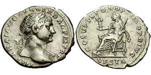 1 Денарий Римская империя (27BC-395) Серебро Траян (53-117)