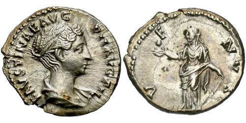 1 Денарий Римская империя (27BC-395) Серебро Фаустина II (130-175)