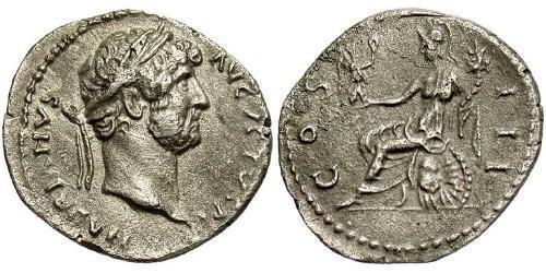 1 Денарий Римская империя (27BC-395) Серебро Адриан (76 - 138) 