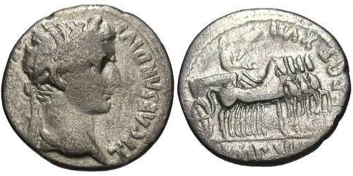 1 Денарий Римская империя (27BC-395) Серебро Тиберий Клавдий Нерон (42 BC-37)