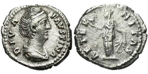 1 Денарий Римская империя (27BC-395) Серебро Фаустина Старшая(105-141)