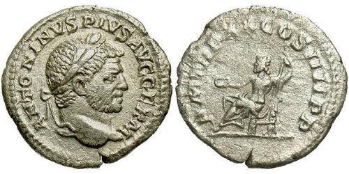 1 Денарий Римская империя (27BC-395) Серебро Каракалла (188-217)