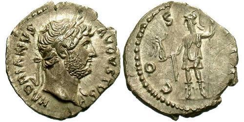 1 Денарий Римская империя (27BC-395) Серебро Адриан (76 - 138) 