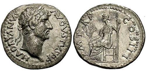 1 Денарий Римская империя (27BC-395) Серебро Адриан (76 - 138) 