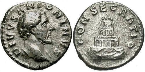 1 Денарий Римская империя (27BC-395) Серебро Антонин Пий  (86-161)