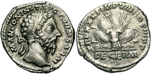 1 Денарий Римская империя (27BC-395) Серебро Марк Аврелий (121-180)