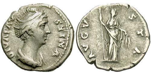 1 Денарий Римская империя (27BC-395) Серебро Фаустина Старшая(105-141)