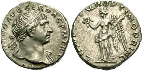 1 Денарий Римская империя (27BC-395) Серебро Траян (53-117)