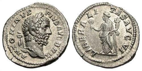1 Денарий Римская империя (27BC-395) Серебро Каракалла (188-217)