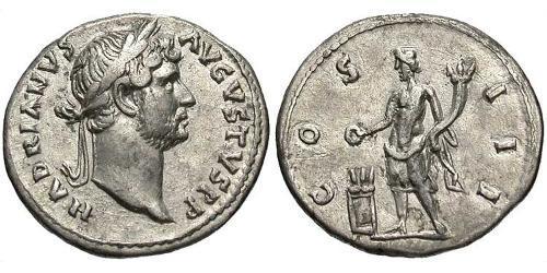 1 Денарий Римская империя (27BC-395) Серебро Адриан (76 - 138) 