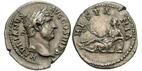 1 Денарий Римская империя (27BC-395) Серебро Адриан (76 - 138) 